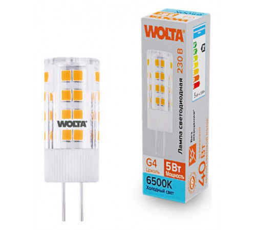 Светодиодная лампа WOLTA 5Вт 6500K G4 кукуруза матовая WSTD-JC-220V5W6KG4-C Светодиодная лампа WOLTA 5Вт 6500K G4 кукуруза матовая WSTD-JC-220V5W6KG4-C