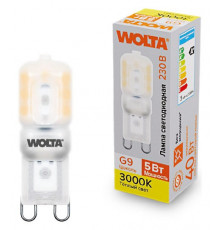 Светодиодная лампа WOLTA 5Вт 3000K G9 матовая WSTD-JCD-5W3KG9-P
