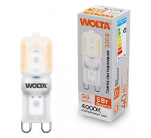 Светодиодная лампа WOLTA 5Вт 4000K G9 матовая WSTD-JCD-5W4KG9-P