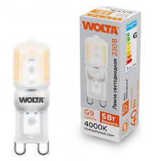 Светодиодная лампа WOLTA 5Вт 4000K G9 матовая WSTD-JCD-5W4KG9-P