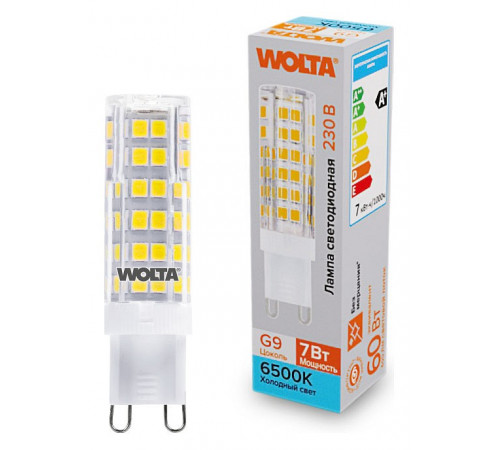 Светодиодная лампа WOLTA 7Вт 6500K G9 кукуруза матовая WSTD-JCD-7W6KG9-C Светодиодная лампа WOLTA 7Вт 6500K G9 кукуруза матовая WSTD-JCD-7W6KG9-C
