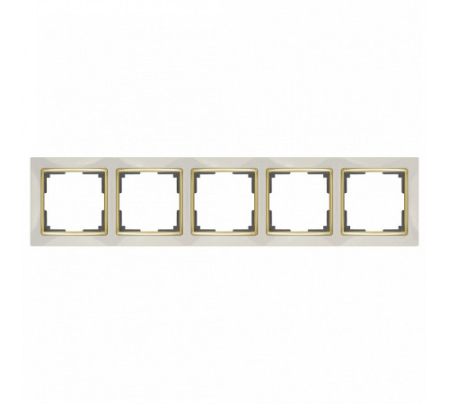Рамка Werkel Snabb на 5 постов слоновая кость/золото WL03-Frame-05-ivory/GD 4690389083945 Рамка Werkel Snabb на 5 постов слоновая кость/золото WL03-Frame-05-ivory/GD 4690389083945