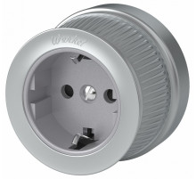 Розетка Werkel с заземлением и шторками Ретро матовый хром WL19-10-02 4690389143458
