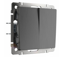 Выключатель Werkel двухклавишный проходной графит рифленый W1122004 4690389158483