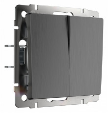 Выключатель Werkel двухклавишный проходной графит рифленый W1122004 4690389158483