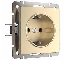 Розетка с заземлением и шторками Werkel шампань W1171111 4690389157387