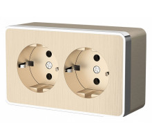 Розетка Werkel двойная с заземлением Gallant шампань рифленый W5072110 4690389164682 a051037