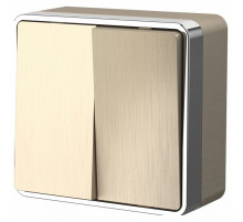 Выключатель двухклавишный Werkel Gallant шампань рифленый W5020010 4690389164149