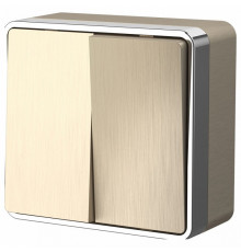 Выключатель двухклавишный Werkel Gallant шампань рифленый W5020010 4690389164149