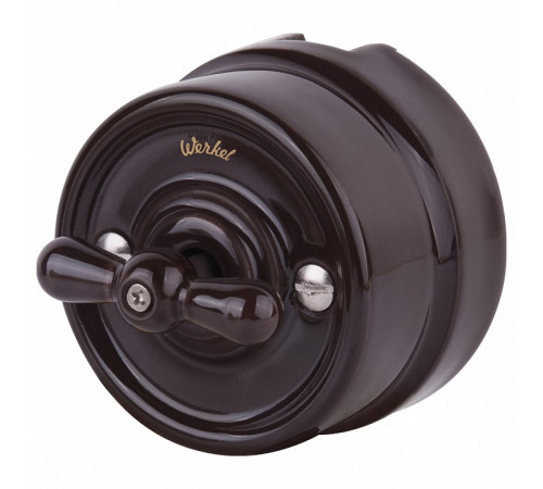 Переключатель Werkel одноклавишный Retro коричневый W5612014 4690389166723 Переключатель Werkel одноклавишный Retro коричневый W5612014 4690389166723