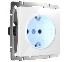 Розетка с заземлением и подсветкой Werkel белая W1171401 4690389155338
