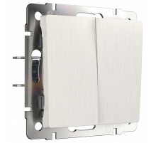 Выключатель двухклавишный проходной Werkel перламутровый рифленый W1122013 4690389160950