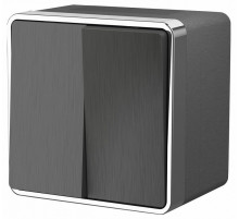 Выключатель двухклавишный влагозащищенный Werkel Gallant графит рифленый W5020204 4690389164255