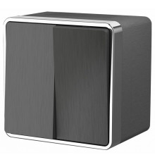 Выключатель двухклавишный влагозащищенный Werkel Gallant графит рифленый W5020204 4690389164255