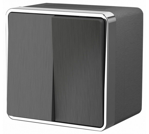 Выключатель двухклавишный влагозащищенный Werkel Gallant графит рифленый W5020204 4690389164255 Выключатель двухклавишный влагозащищенный Werkel Gallant графит рифленый W5020204 4690389164255