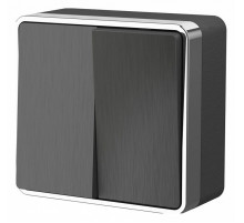 Выключатель двухклавишный Werkel Gallant графит рифленый W5020004 4690389164132