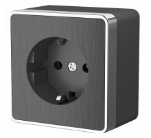 Розетка с заземлением Werkel Gallant графит рифленый W5071004 4690389164484