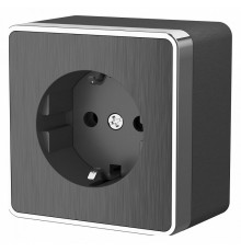 Розетка с заземлением Werkel Gallant графит рифленый W5071004 4690389164484