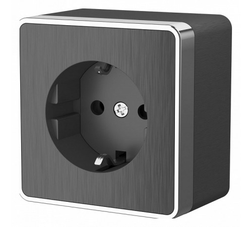 Розетка с заземлением Werkel Gallant графит рифленый W5071004 4690389164484 Розетка с заземлением Werkel Gallant графит рифленый W5071004 4690389164484