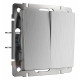 Выключатель двухклавишный проходной Werkel (cеребряный рифленый) W1122009 4690389159626