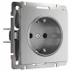 Розетка с заземлением Werkel cеребряный рифленый W1171009 4690389159701