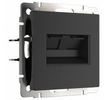 Розетка Werkel двойная Ethernet RJ-45 черный матовый W1182208 4690389157004