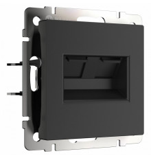 Розетка Werkel двойная Ethernet RJ-45 черный матовый W1182208 4690389157004
