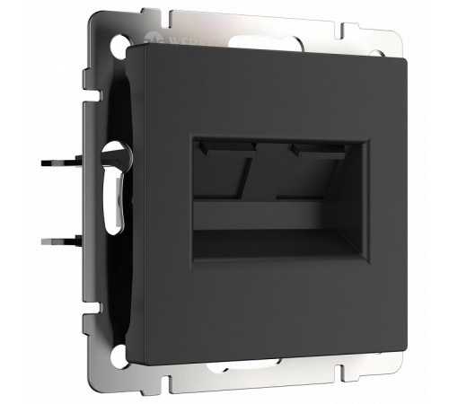 Розетка Werkel двойная Ethernet RJ-45 черный матовый W1182208 4690389157004