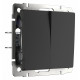 Выключатель Werkel двухклавишный проходной черный матовый W1122008 4690389156724