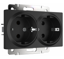 Розетка Werkel двойная с заземлением черный матовый W1172008 4690389156922