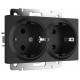 Розетка Werkel двойная с заземлением черный матовый W1172008 4690389156922