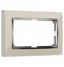 Рамка для двойной розетки Werkel Snabb слоновая кость/хром W0081903 4690389161094