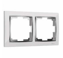 Рамка на 2 поста Werkel Snabb белый/хром W0021901 4690389160721