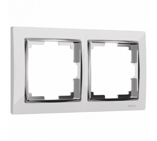 Рамка на 2 поста Werkel Snabb белый/хром W0021901 4690389160721 Рамка на 2 поста Werkel Snabb белый/хром W0021901 4690389160721