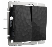 Выключатель Werkel Hammer двухклавишный проходной черный W1222008 4690389162473