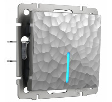 Выключатель Werkel Hammer одноклавишный проходной с подсветкой серебряный W1212106 4690389162114