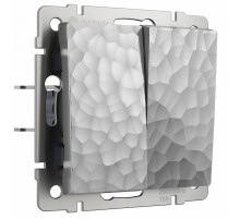 Выключатель Werkel Hammer двухклавишный серебряный W1220006 4690389162299