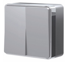 Выключатель двухклавишный Werkel Gallant серебряный W5020006 4690389167102