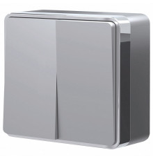 Выключатель двухклавишный Werkel Gallant серебряный W5020006 4690389167102