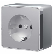 Розетка с заземлением Werkel Gallant серебряный W5071006 4690389167157
