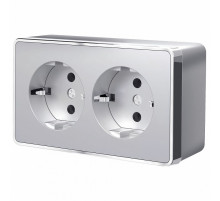 Розетка двойная с заземлением Werkel Gallant серебряный W5072106 4690389167188