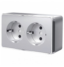 Розетка двойная с заземлением Werkel Gallant серебряный W5072106 4690389167188