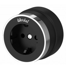 Розетка с заземлением Werkel Vintage черный матовый/хром W5871051 4690389174704