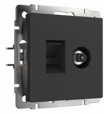 Розетка Werkel TV/RJ-45 6 кат черный матовый W1181308 4690389174483