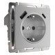 Розетка Werkel с быстрой зарядкой USB Type A+С серебряный рифленый W1171709 4690389176456