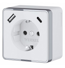 Розетка с заземлением, шторками и USB Werkel Gallant 4690389179594 W5071701 a057698