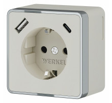 Розетка с заземлением, шторками и USB тип A+C Werkel Gallant W5071703 4690389179600 a057699
