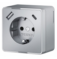 Розетка с заземлением, шторками и USB тип A+C Werkel Gallant W5071706 4690389179624 a057701