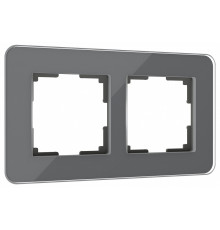 Рамка из стекла на 2 поста Werkel Elite графит 4690389180705 W0022440