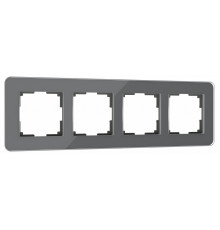 Рамка из стекла на 4 поста Werkel Elite графит 4690389180804 W0042440